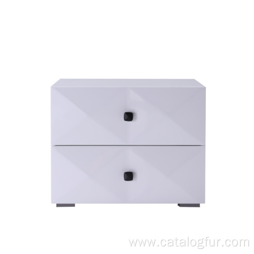 Modern Bedroom Furniture MDF Bedside Table Nightstands with Drawers Case Black White Customized